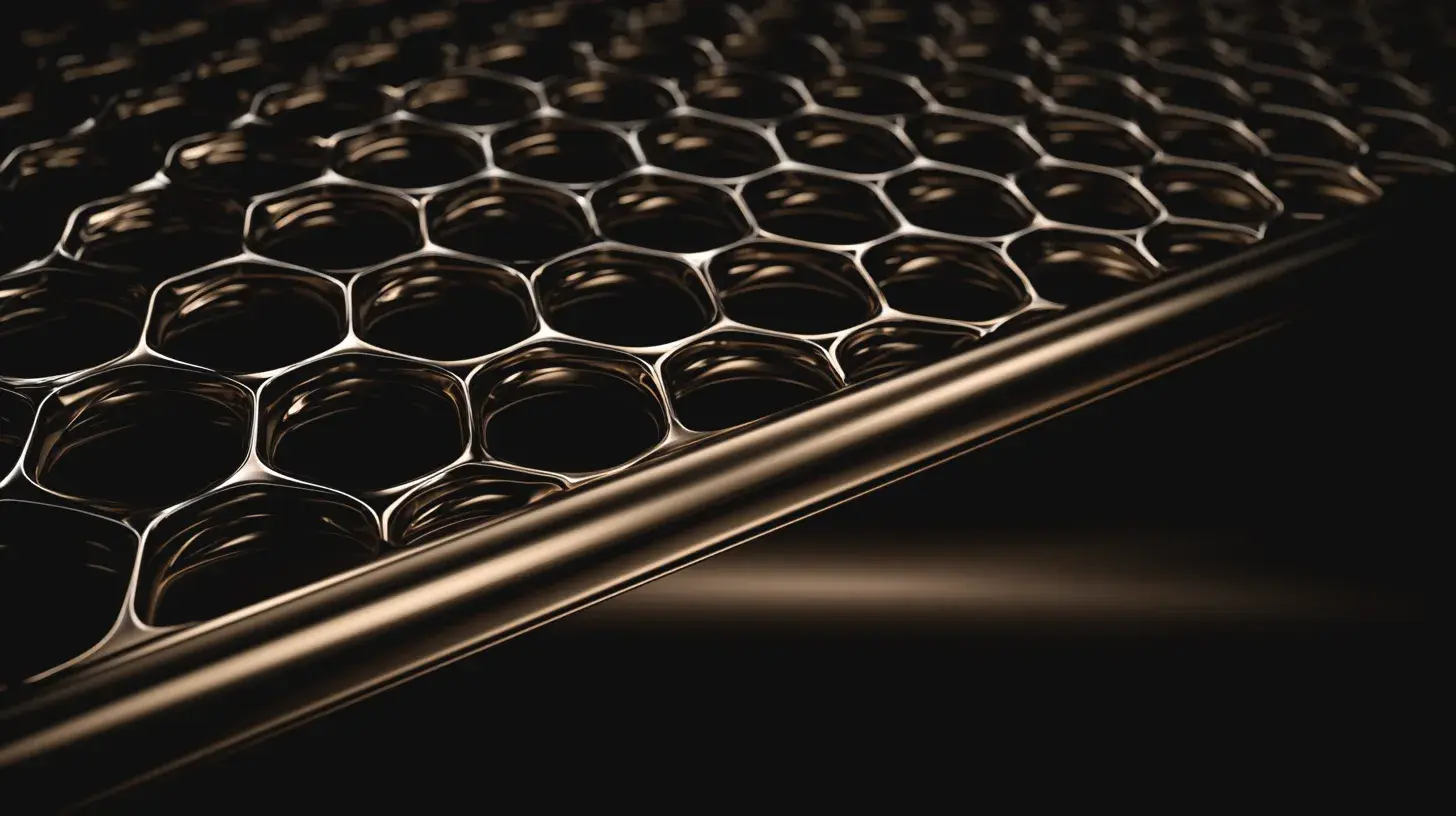 A metal lattice terminating at a clean cut edge, a single rail continuing beyond it.