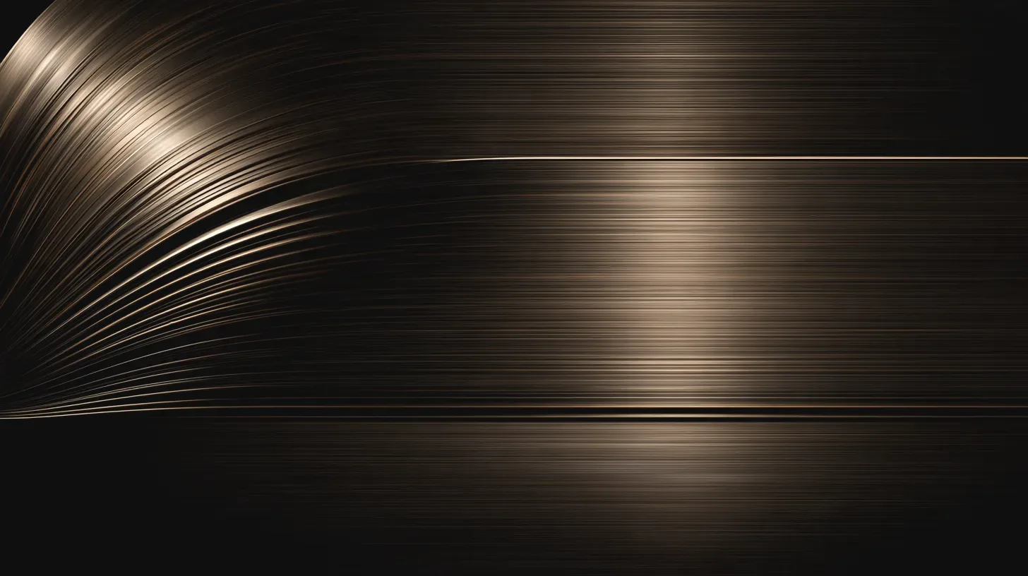 Many fine fanned metal strands at the left drawn together into one smooth polished band running to the right.